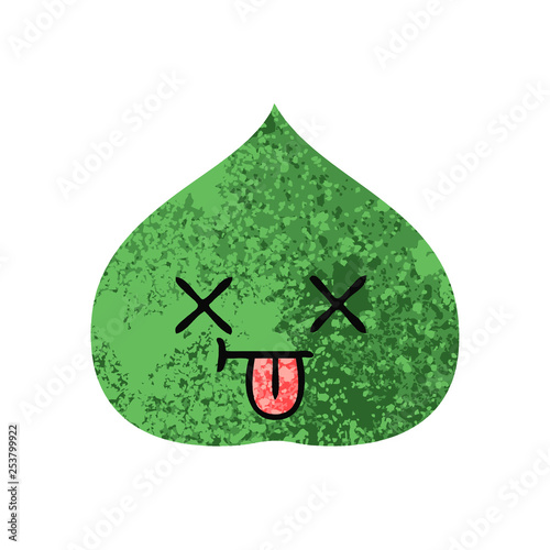 Obraz na plátne retro illustration style cartoon expressional leaf