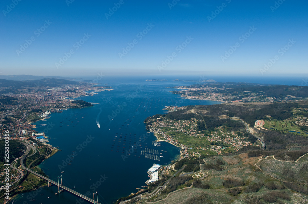  Panoramic of a coastline in the region of Galicia, Spain