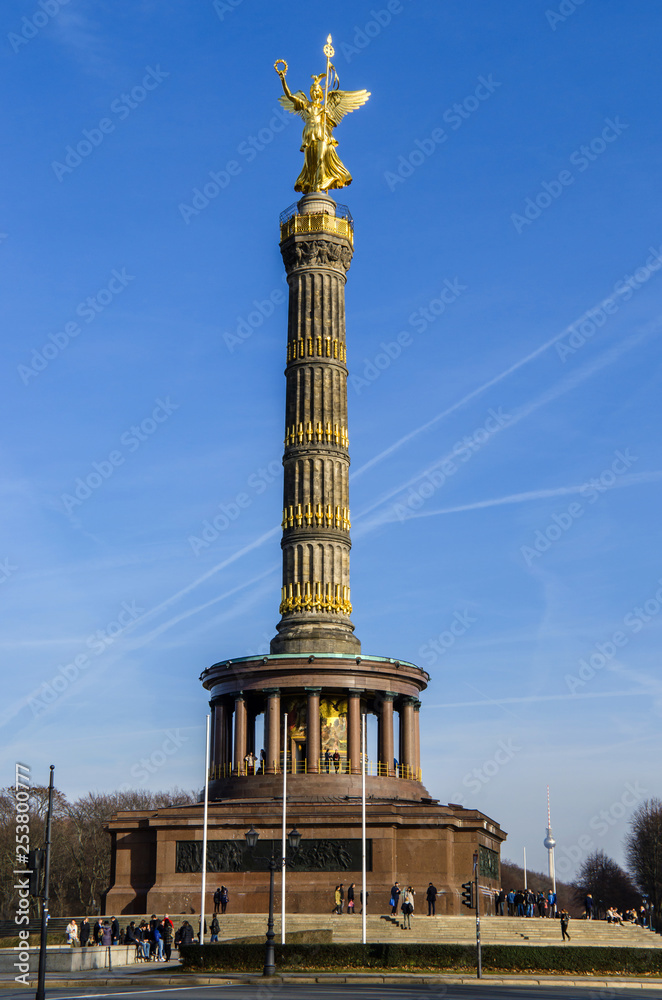 The Victory Column, a major tourist attraction in the city of Berlin The Victory Column, a major tourist attraction in the city of Berlin