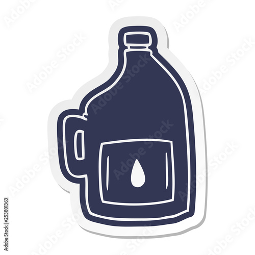 cartoon sticker of a large drinking bottle