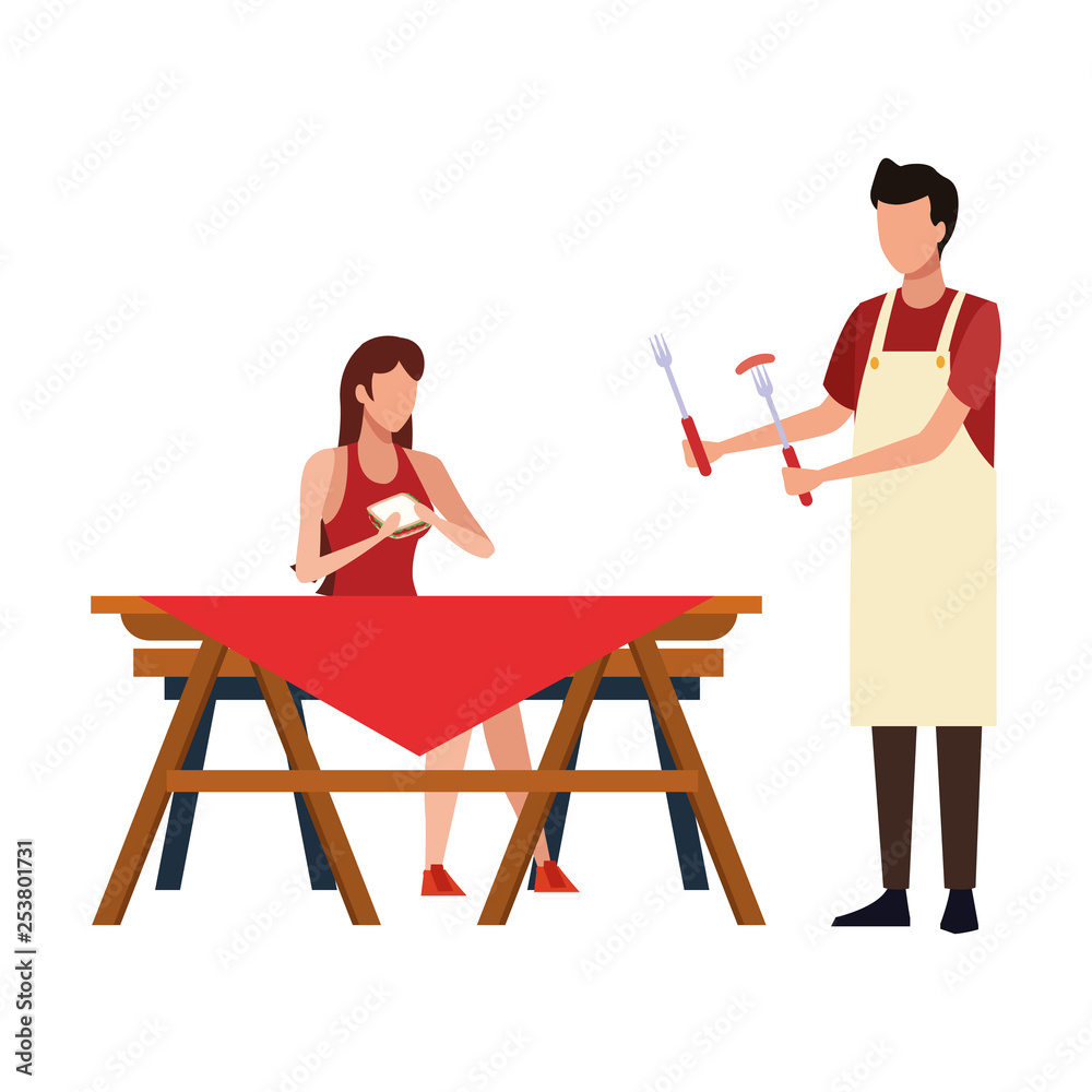 faceless woman barbecue food chef faceless woman barbecue food chef