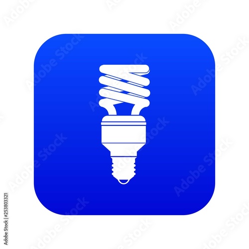 Energy saving bulb icon digital blue for any design isolated on white vector illustration