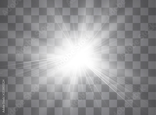 Glow light effect. Star burst with sparkles. Sun. Vector illustration