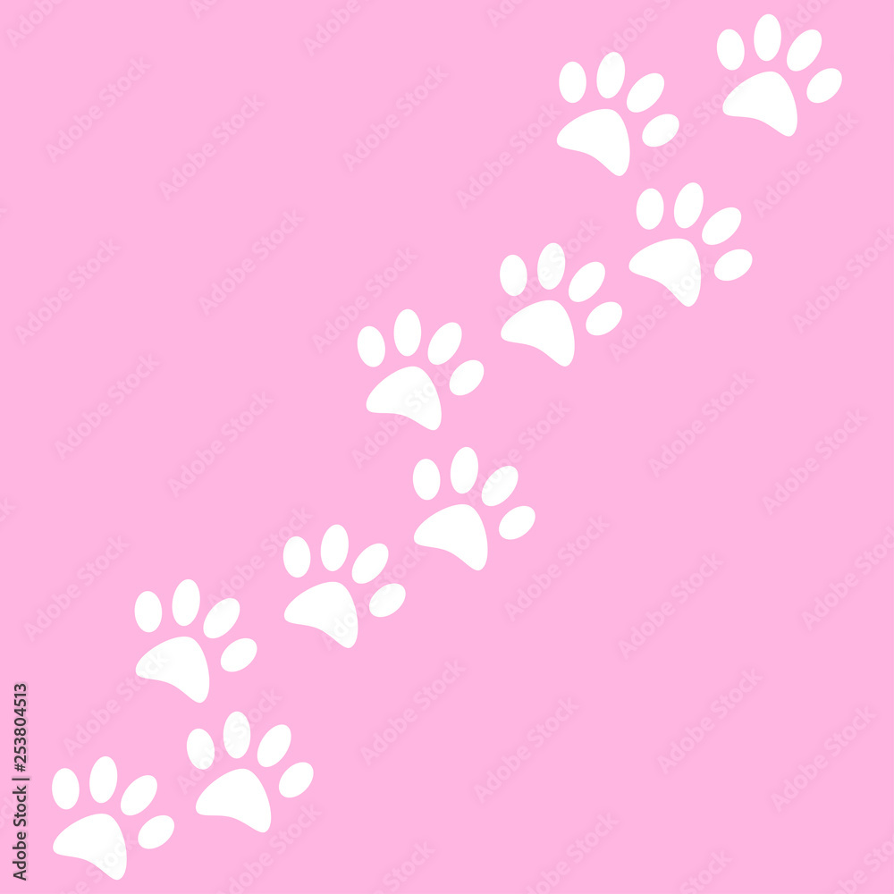 Dog or cat paw isolated on background. Vector flat design