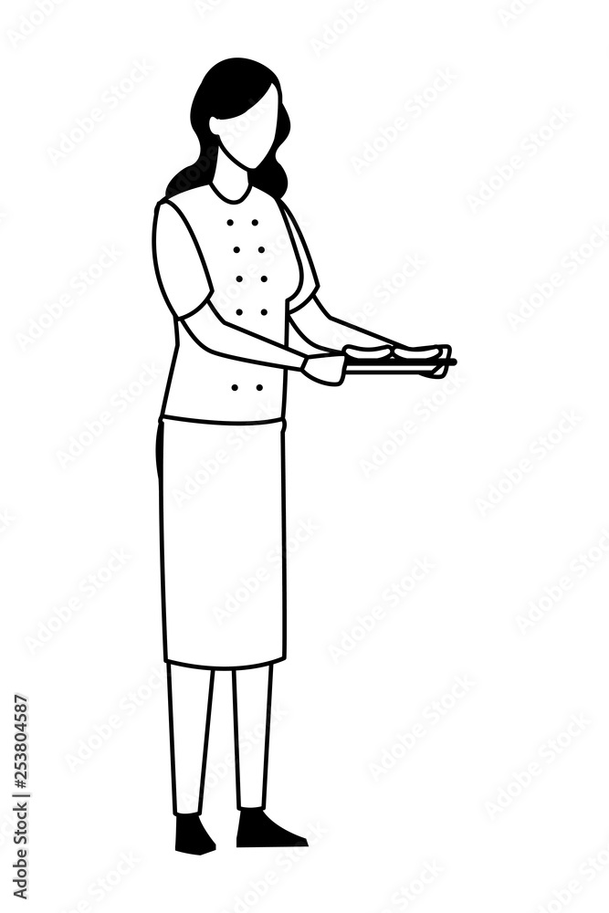 faceless woman barbecue food in black and white faceless woman barbecue food in black and white