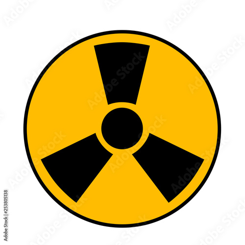 Nuclear symbol. Radioactive contamination sign. Radiation, toxic danger concept. Vector flat icon