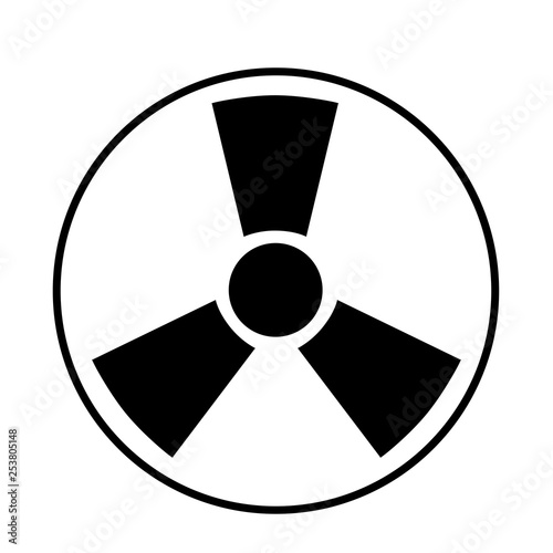 Nuclear symbol. Radioactive contamination sign. Radiation, toxic danger concept. Vector flat icon