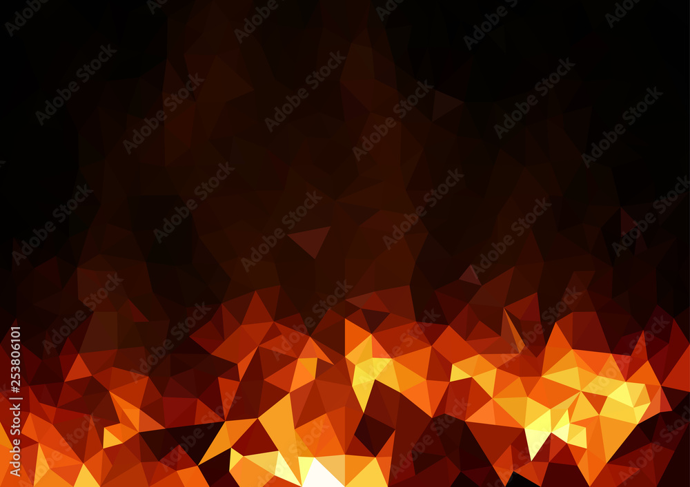 Abstract Fiery Polygonal Background - Artistic Mosaic Illustration for Your Projects, Vector