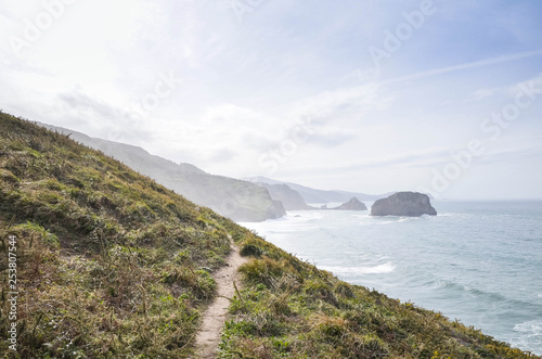 Gaztelugatxe seen from the lighthouse of Matxitxako, Vizcaya, Basque Country, Spain photo