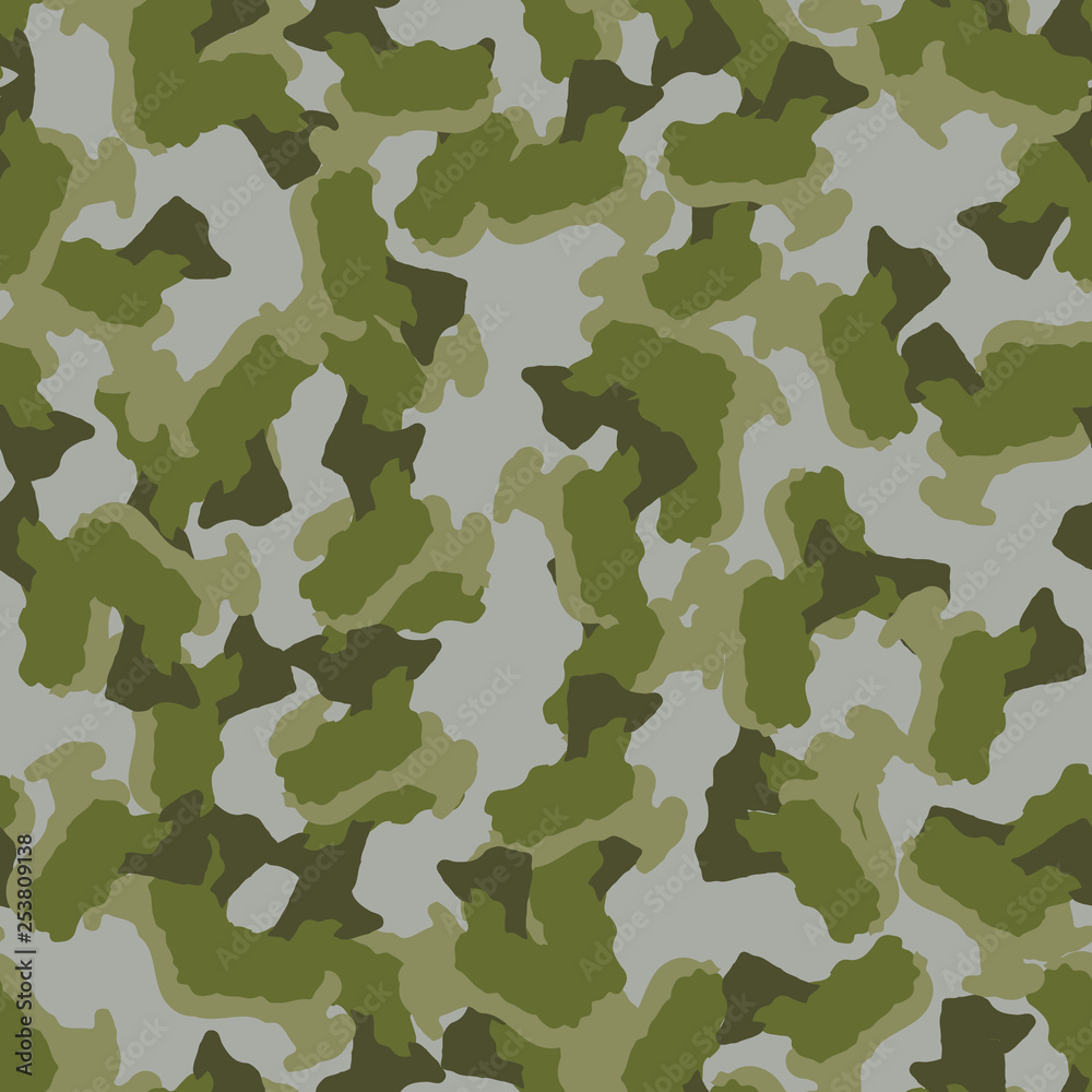 Fototapeta premium Field camouflage of various shades of green and gray colors