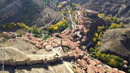 Albarracin. Beautiful village of Teruel. Spain. Aerial photo by Drone photo