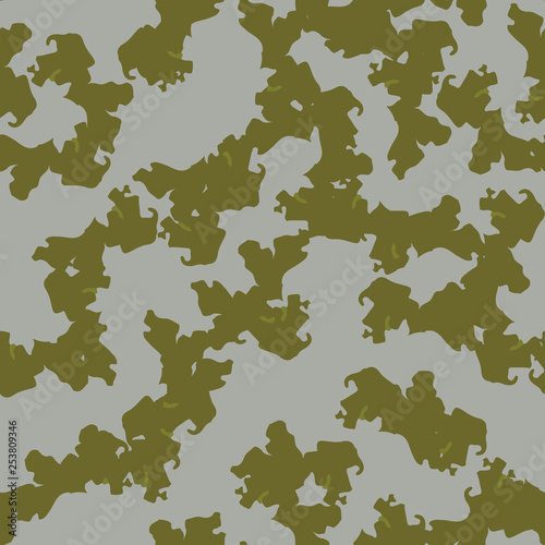 Field camouflage of various shades of green and gray colors