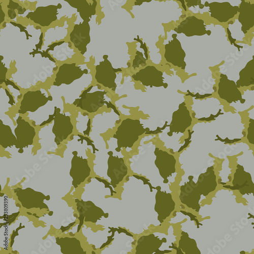 Field camouflage of various shades of green and gray colors