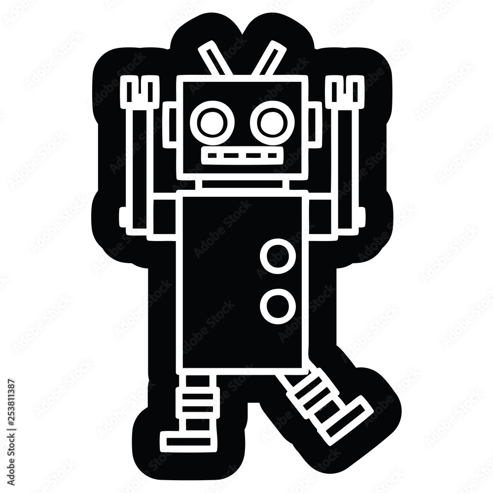 Fototapeta premium dancing robot icon