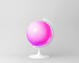 Globe sphere orb bright balloon pink. minimal idea concept.