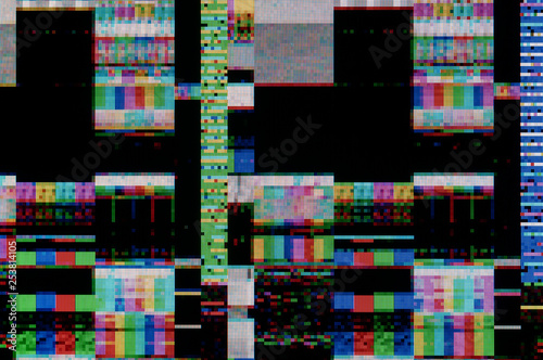 Obraz na płótnie Pixel pattern of a digital glitch / Abstract background, pattern of a digital glitch. w salonie