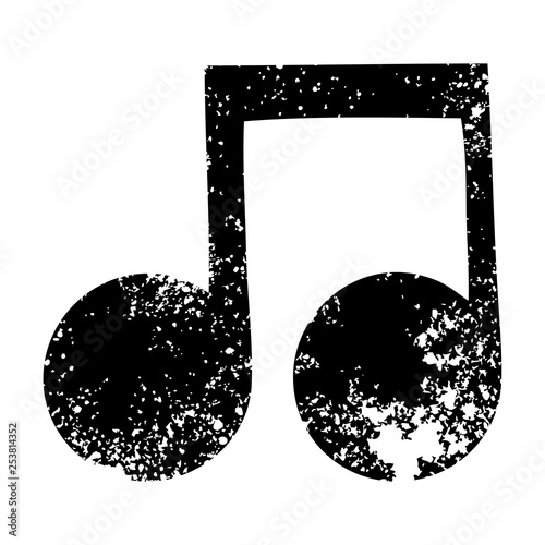 distressed symbol musical note