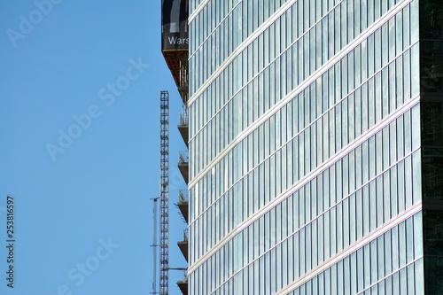 Facade of skyscrapers during construction