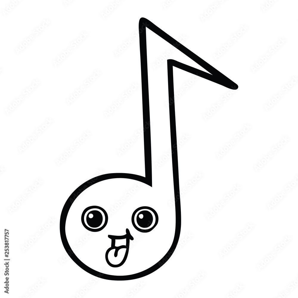 line drawing cartoon musical note line drawing cartoon musical note