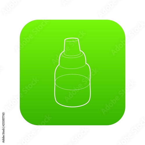 Bottle with pipette for vaping icon in outline style isolated on white background