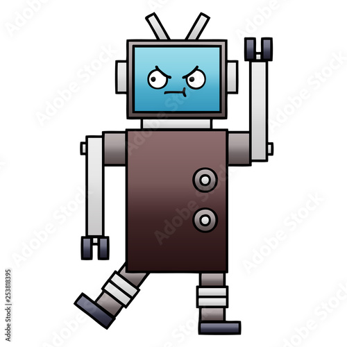 gradient shaded cartoon robot