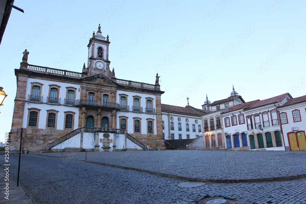 Ouro Preto in the state of Minas Gerais, Brazil. The city is a UNESCO world heritage site.