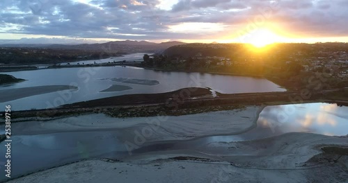 Sunrise over the lagoon. photo