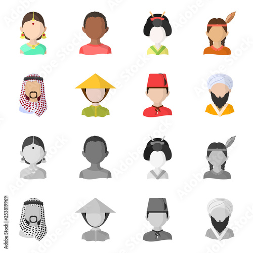 Vector design of imitator and resident logo. Set of imitator and culture vector icon for stock.