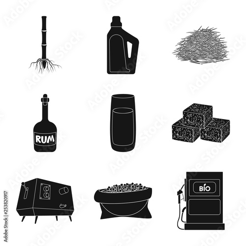 Vector illustration of sucrose and technology logo. Set of sucrose and cane stock vector illustration.