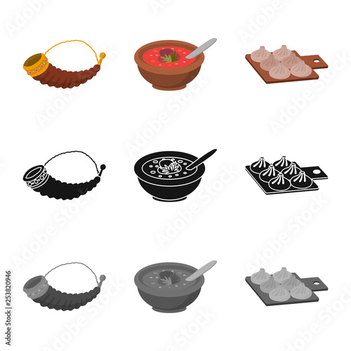 Vector design of culture and sightseeing sign. Set of culture and originality stock vector illustration.