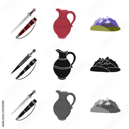Isolated object of culture and sightseeing logo. Collection of culture and originality stock symbol for web.