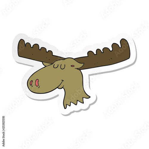 sticker of a cartoon moose
