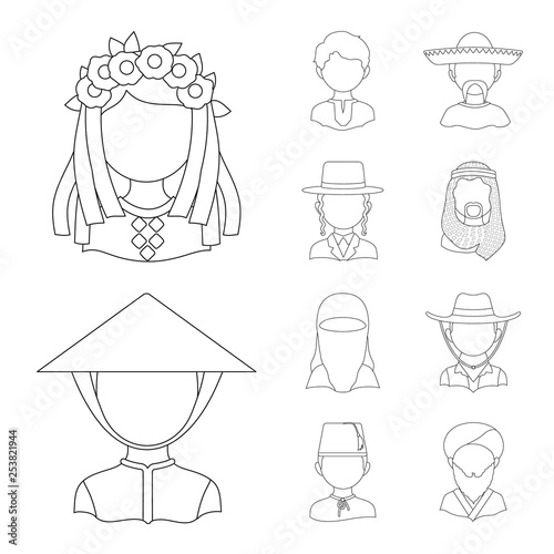Vector illustration of imitator and resident logo. Set of imitator and culture vector icon for stock.
