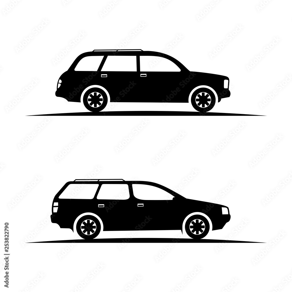 car silhouette icon illustration and vector