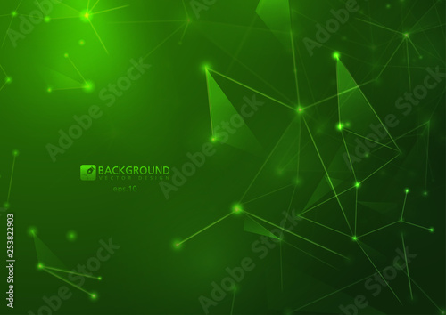 Connected polygons plexus vector geometric background can be used for scientific or technology presentations as molecule and communication concept. Digital data visualization.