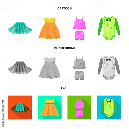 Isolated object of fashion and garment icon. Set of fashion and cotton stock symbol for web.