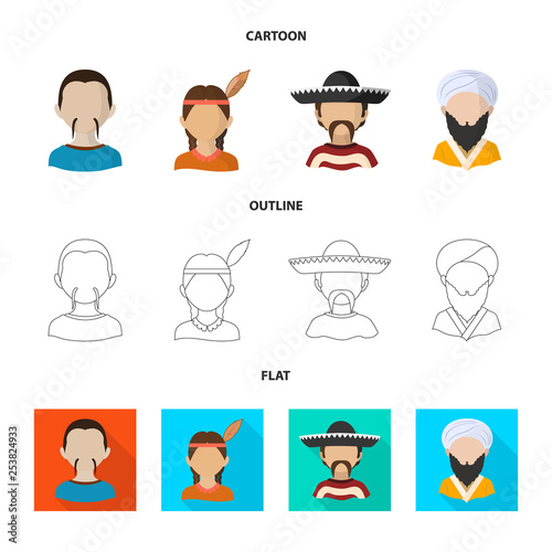 Vector design of imitator and resident sign. Set of imitator and culture stock vector illustration.