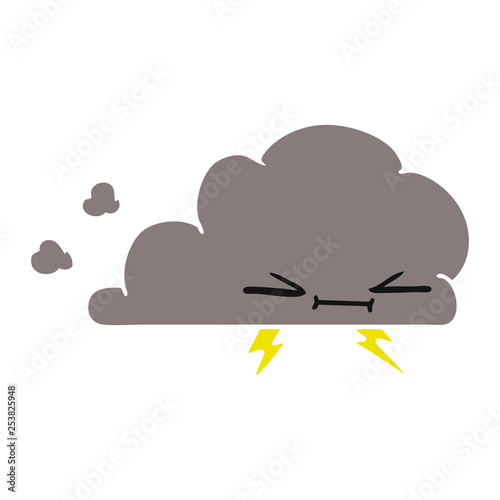 cartoon of a grumpy lightening cloud