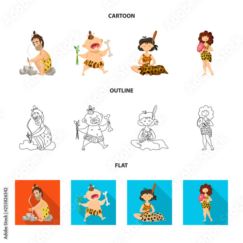 Vector design of evolution  and prehistory symbol. Collection of evolution  and development  vector icon for stock.