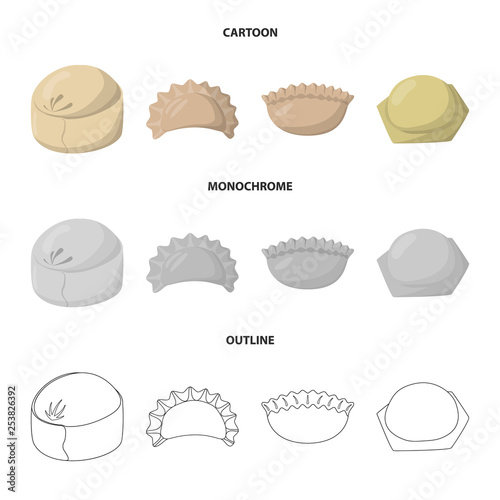 Vector design of products  and cooking symbol. Collection of products  and appetizer vector icon for stock.