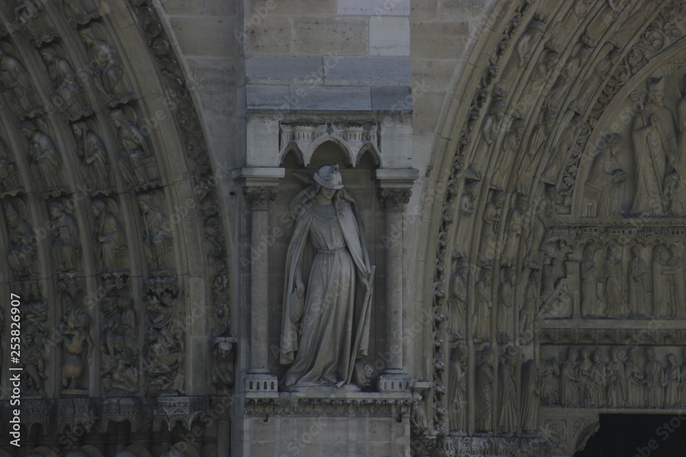 Detalhes da catedral de Notre Dame
