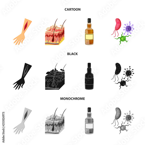 Vector illustration of medical and pain  sign. Collection of medical and disease vector icon for stock.