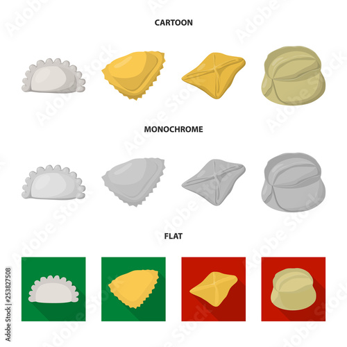 Isolated object of products  and cooking icon. Set of products  and appetizer stock symbol for web.