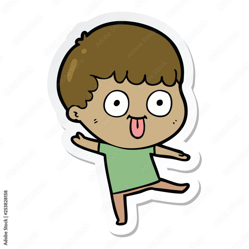 sticker of a cartoon dumb kid sticker of a cartoon dumb kid
