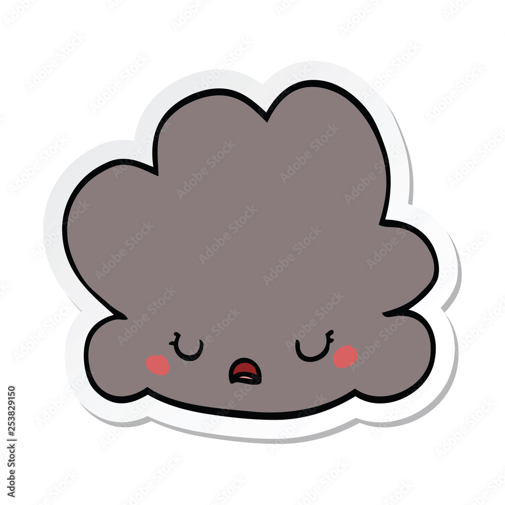 sticker of a cartoon cloud sticker of a cartoon cloud