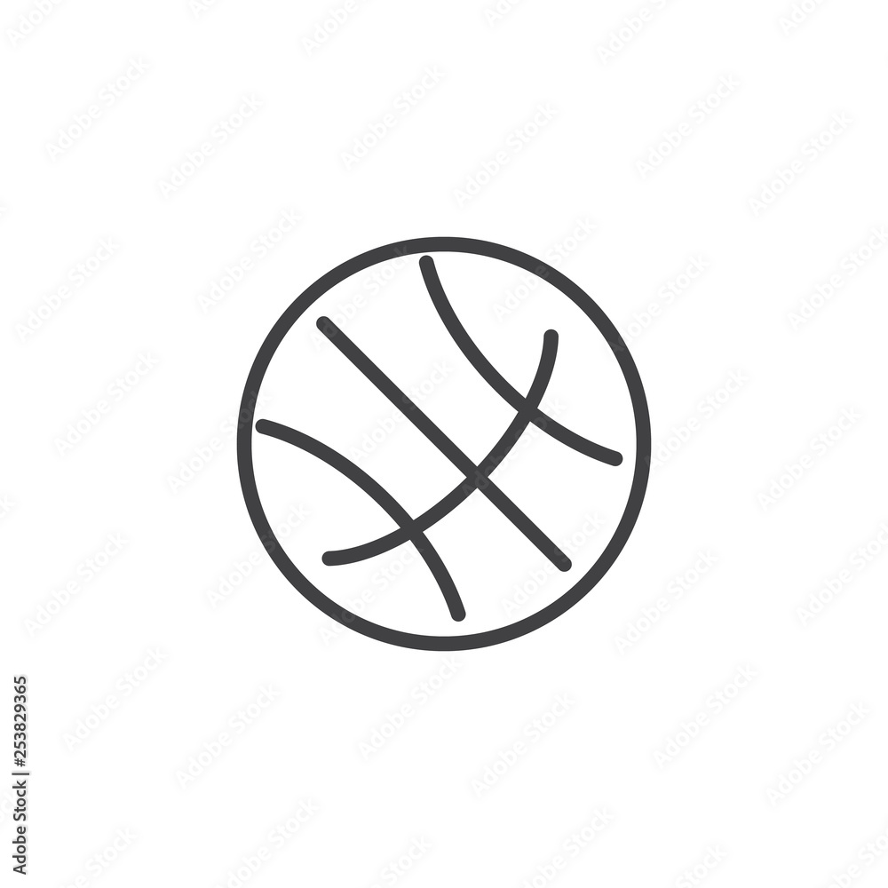 Basketball ball line icon. linear style sign for mobile concept and web design. Rubber ball outline vector icon. Sport symbol, logo illustration. Pixel perfect vector graphics Basketball ball line icon. linear style sign for mobile concept and web design. Rubber ball outline vector icon. Sport symbol, logo illustration. Pixel perfect vector graphics