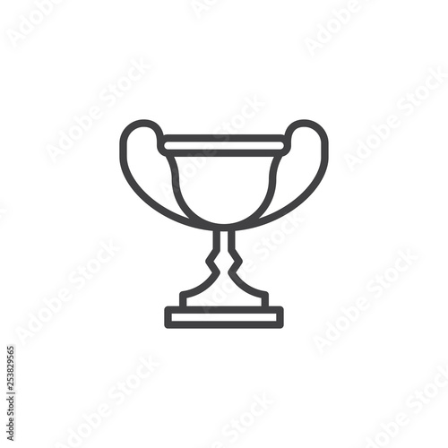 Trophy cup line icon. linear style sign for mobile concept and web design. Award cup outline vector icon. Success symbol, logo illustration. Pixel perfect vector graphics
