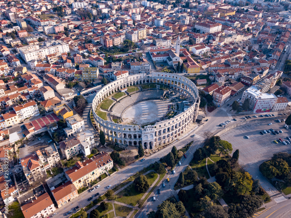Roman Amphiteater (Pulska Arena, Arena di Pola) is located in Pula, Croatia