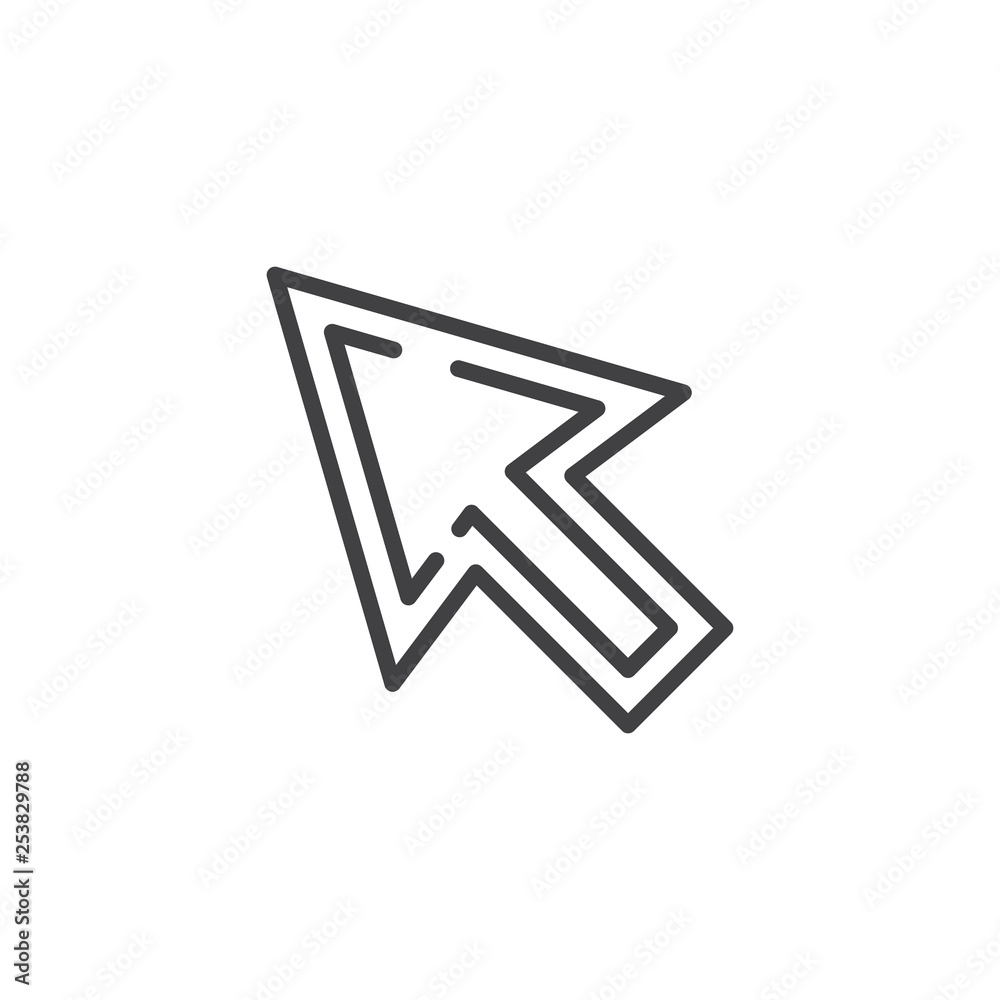 Mouse cursor line icon. linear style sign for mobile concept and web design. Mice arrow outline vector icon. Symbol, logo illustration. Pixel perfect vector graphics