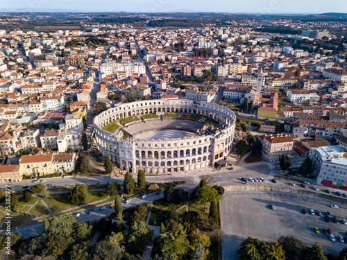 Roman Amphiteater (Pulska Arena, Arena di Pola) is located in Pula, Croatia